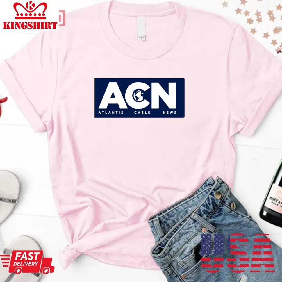 Copy Of Acn Atlantis Cable News Newsroom Logo Navy Unisex T Shirt Plus Size