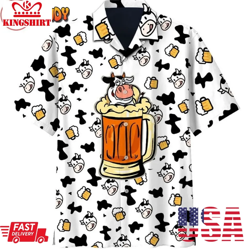 Cow And Beer Hawaiian Shirt Plus Size