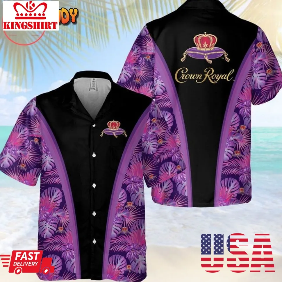 Crown Royal Flower Hawaiian Shirt Size up S to 5XL