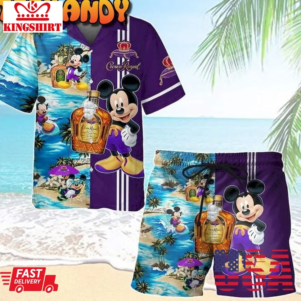 Crown Royal Mickey Hawaiian Shirt Plus Size