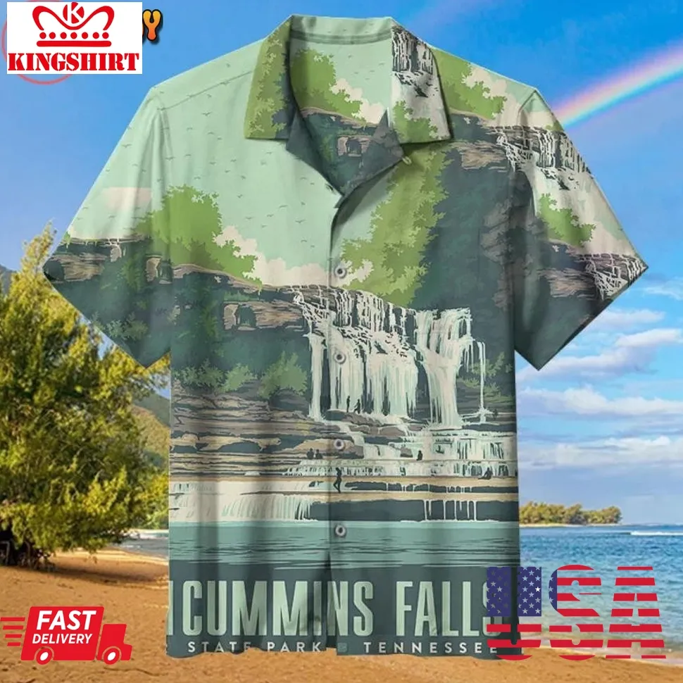 Cummins Falls State Park Tennessee Hawaiian Shirt Size up S to 5XL