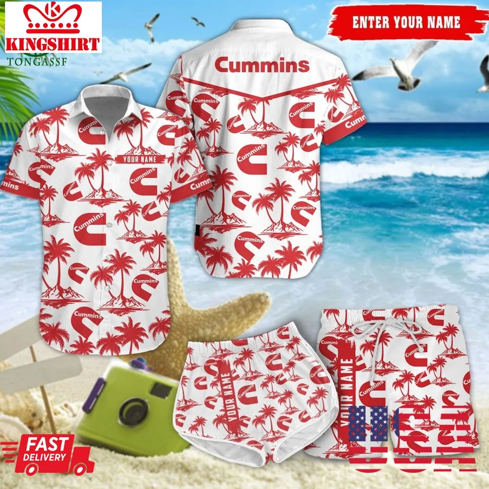 Cummins Trending Car Brand Customized Hawaiian Shirt Short Size up S to 5XL