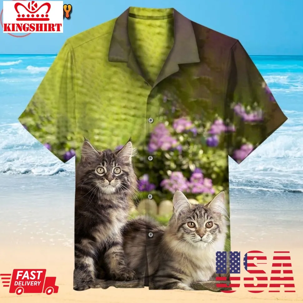 Cute Kitten Hawaiian Shirt Plus Size