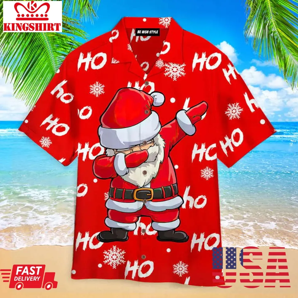 Dabbing Santa Christmas Aloha Hawaiian Shirt Plus Size