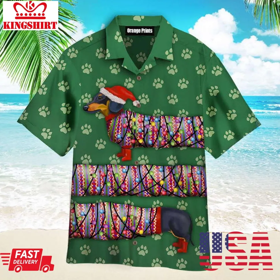 Dachshund Christmas Funny Hawaiian Shirt Unisex