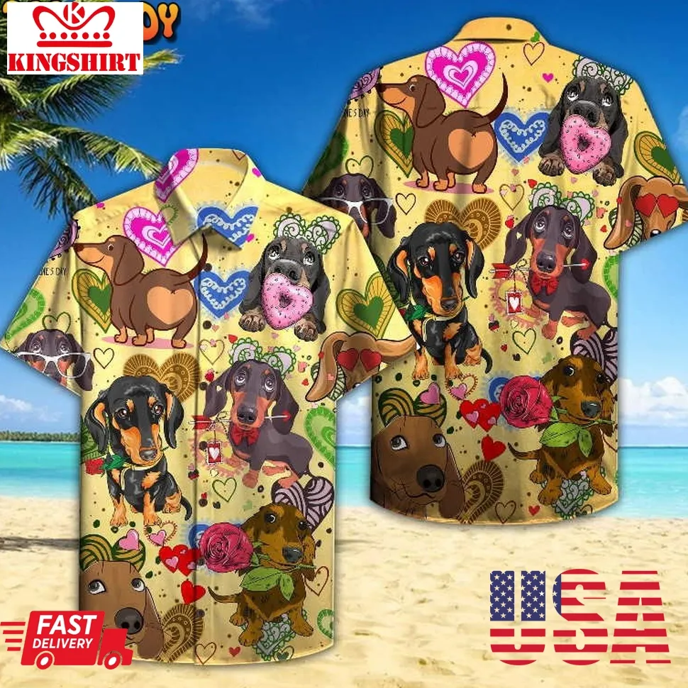 Dachshund Dog Hawaiian Shirt Size up S to 5XL