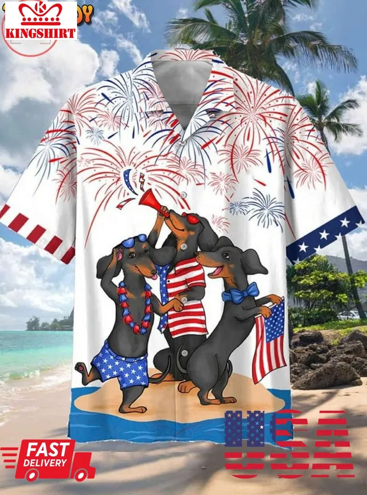 Dachshund Independence Day Is Coming Hawaiian Shirt And Shorts Unisex