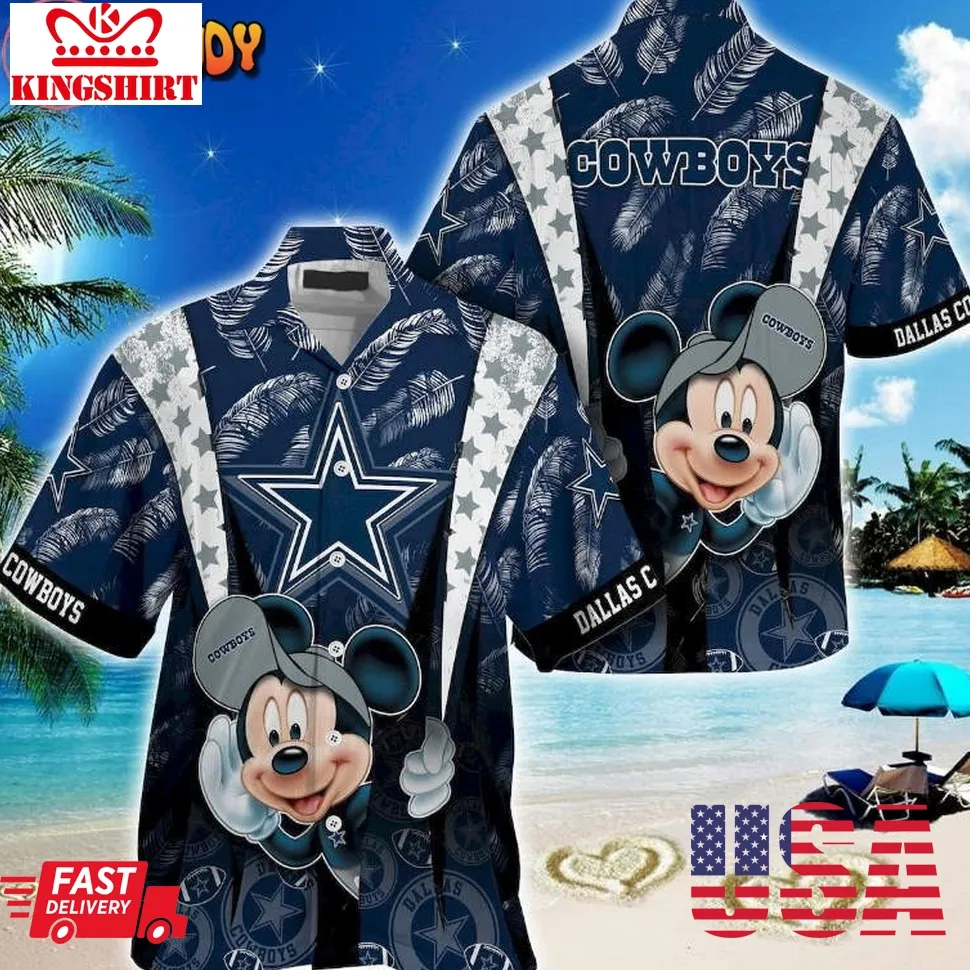 Dallas Cowboys Mickey Mouse Hawaiian Shirt Size up S to 5XL