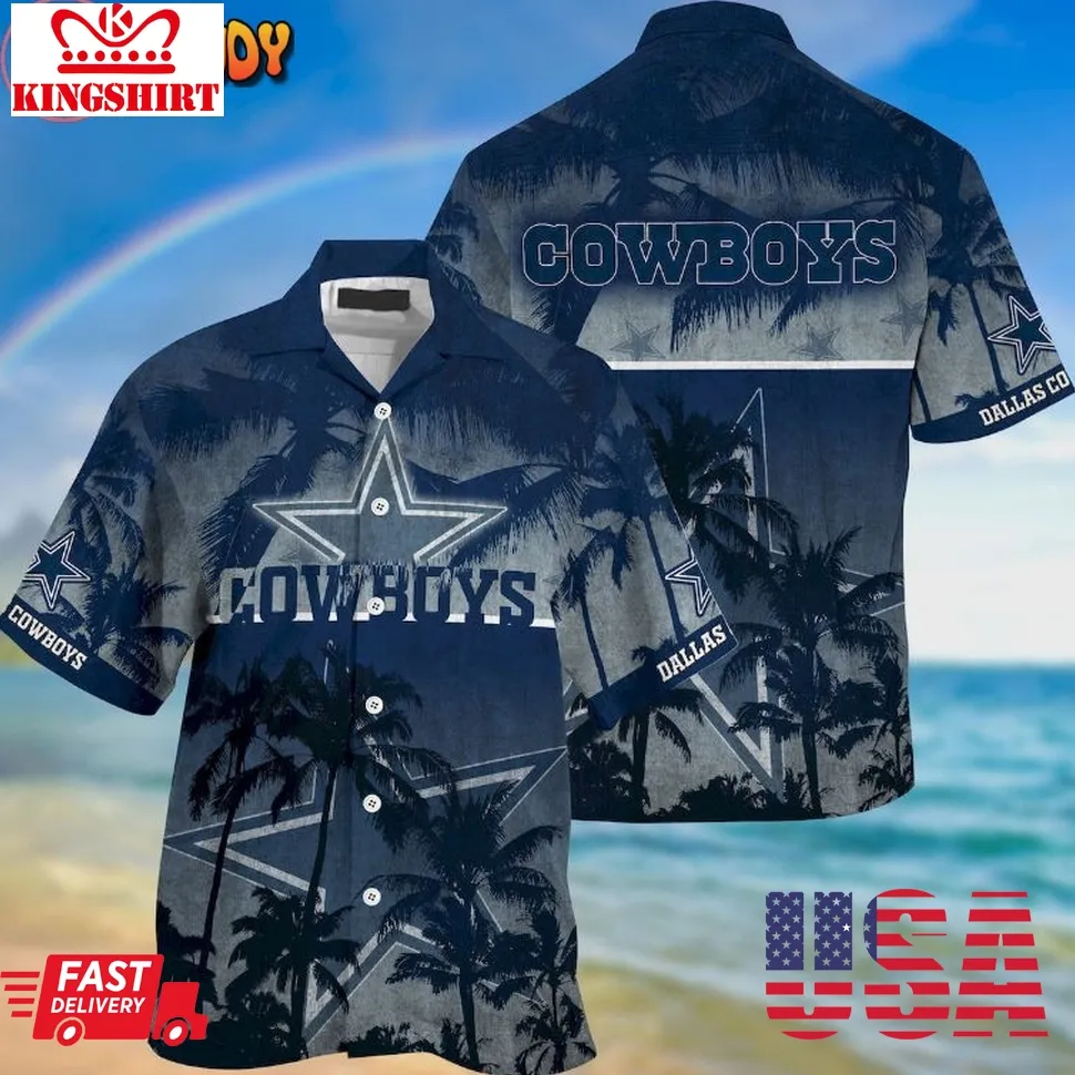 Dallas Cowboys Palm Hawaiian Shirt Plus Size