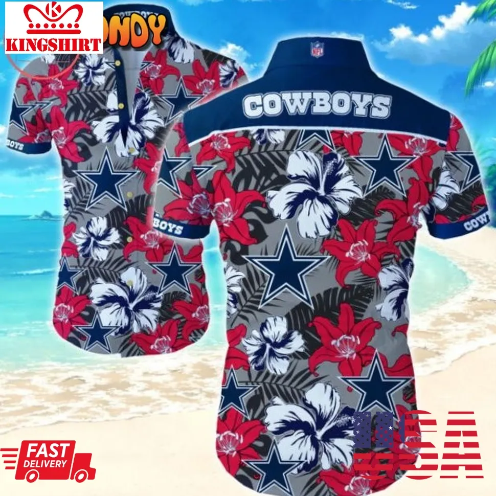 Dallas Cowboys Red Bloom Hawaiian Shirts Unisex