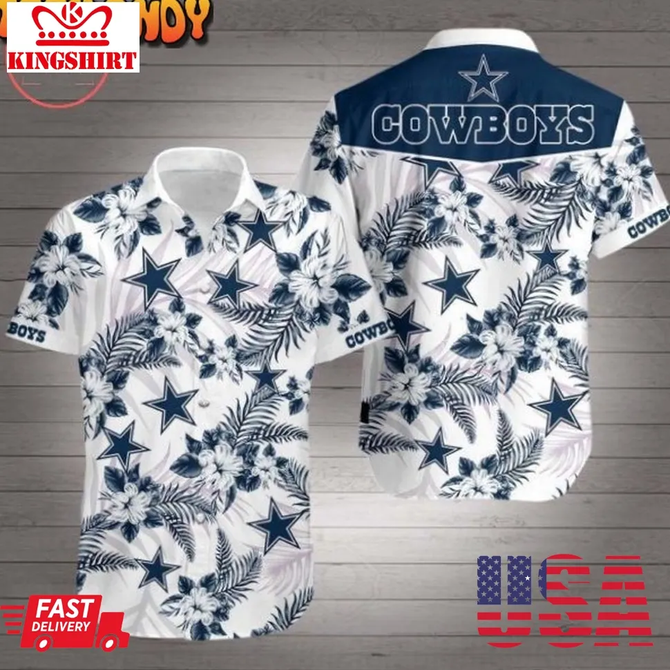Dallas Cowboys Starflower Hawaiian Shirts Size up S to 5XL