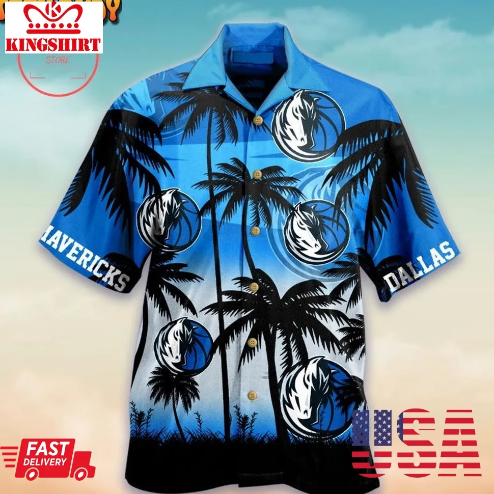 Dallas Mavericks Palm Hawaiian Shirt Unisex