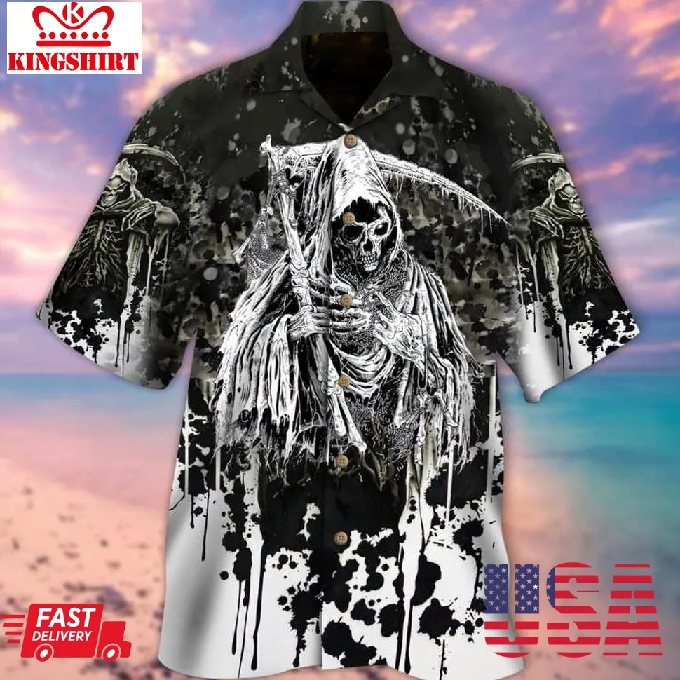 Day Of Death Skull Halloween Hawaiian Shirt Size up S to 5XL