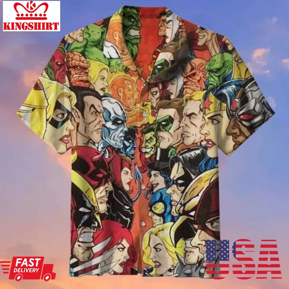 Dc Comic Ft Marvel 3D All Print Hawaiian Shirt Plus Size