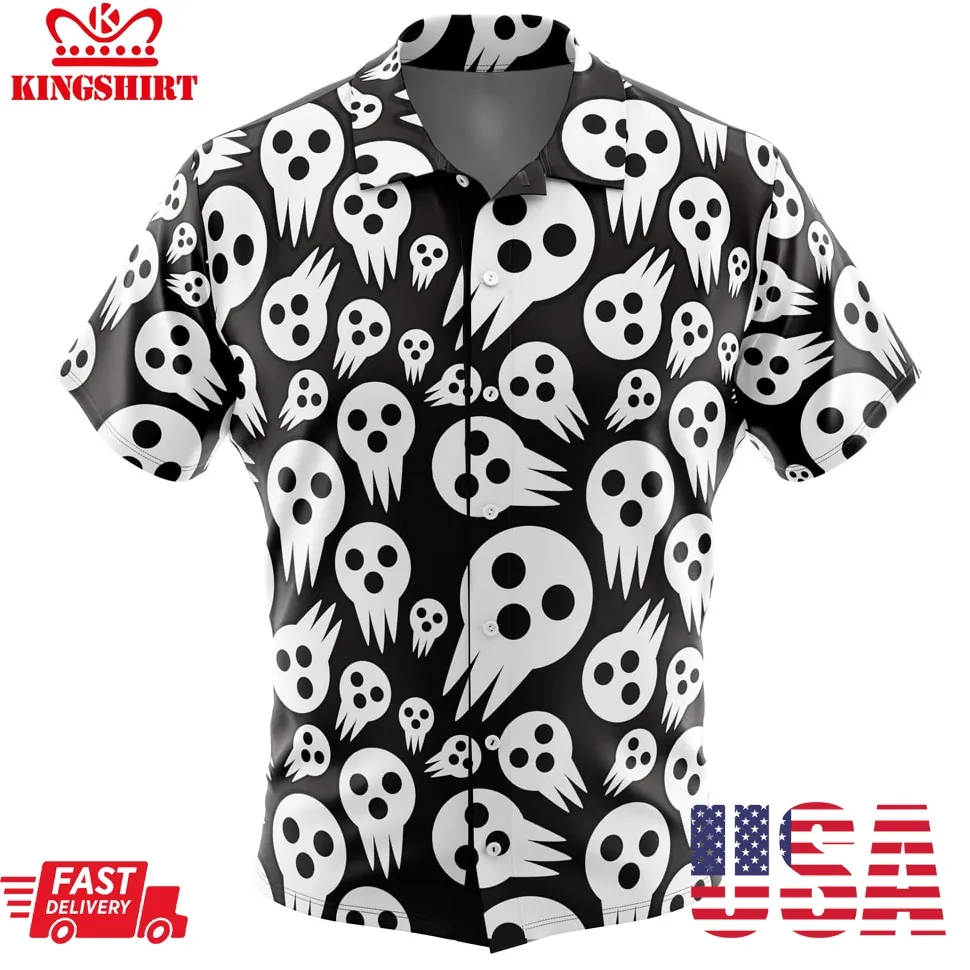 Death The Kid Soul Eater Button Up Hawaiian Shirt Size up S to 5XL
