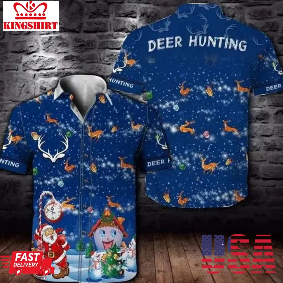 Deer Hunting Christmas Hawaiian Shirt Unisex