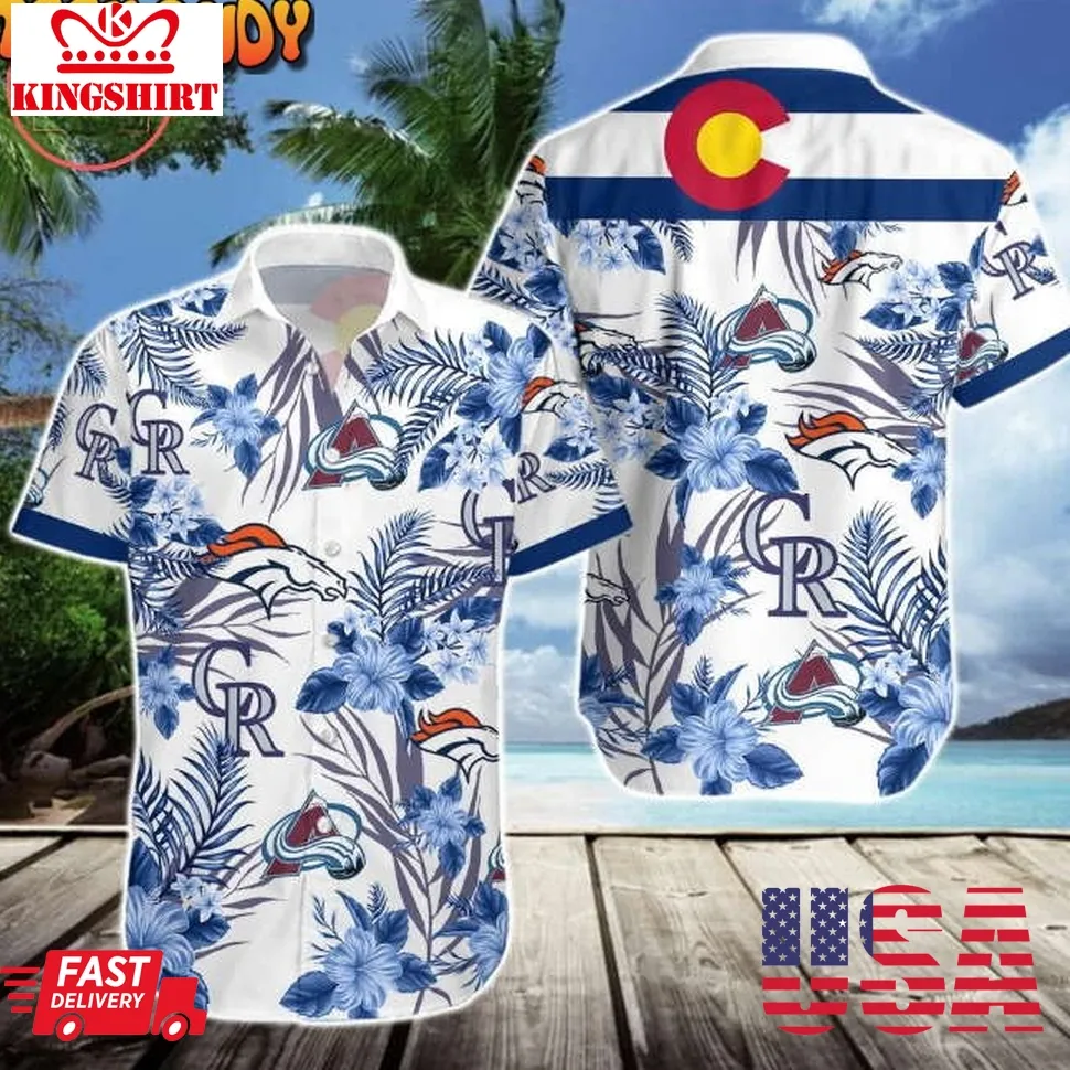 Denver Nuggets Colorado Rockies Colorado Avalanche Hawaiian Shirt Plus Size