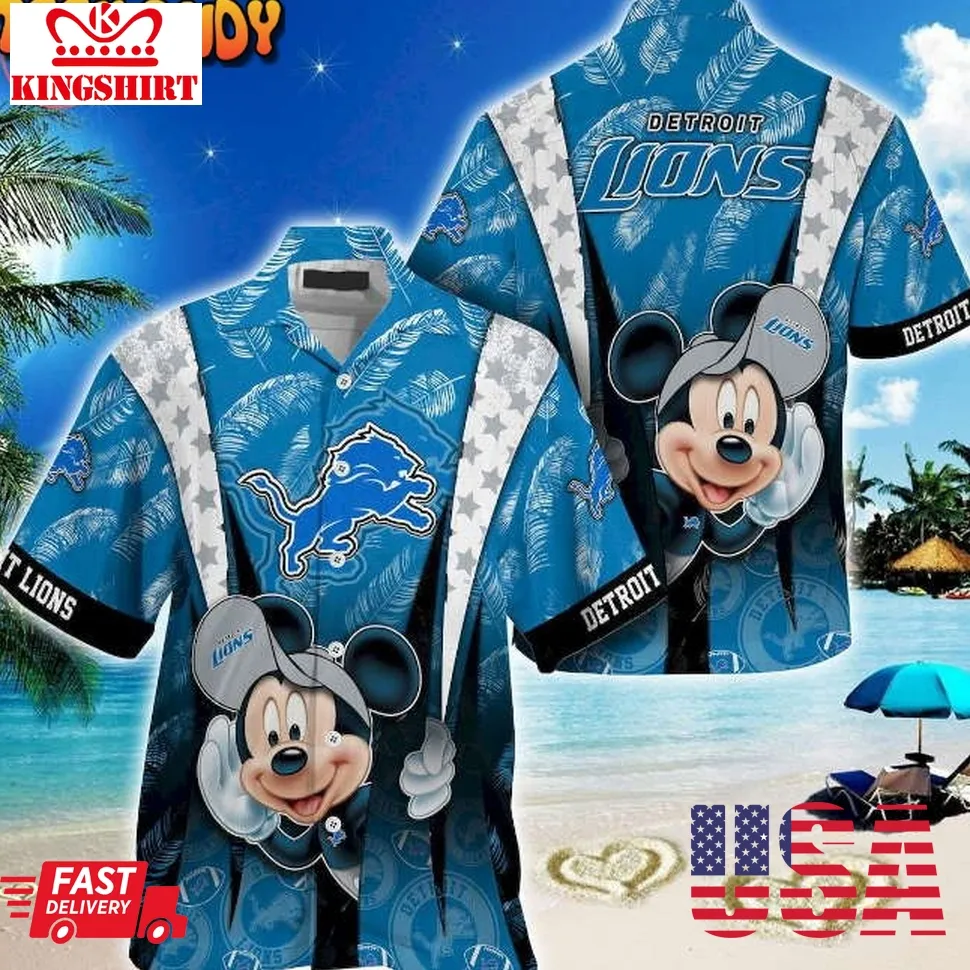 Detroit Lions Mickey Mouse Hawaiian Shirt Plus Size