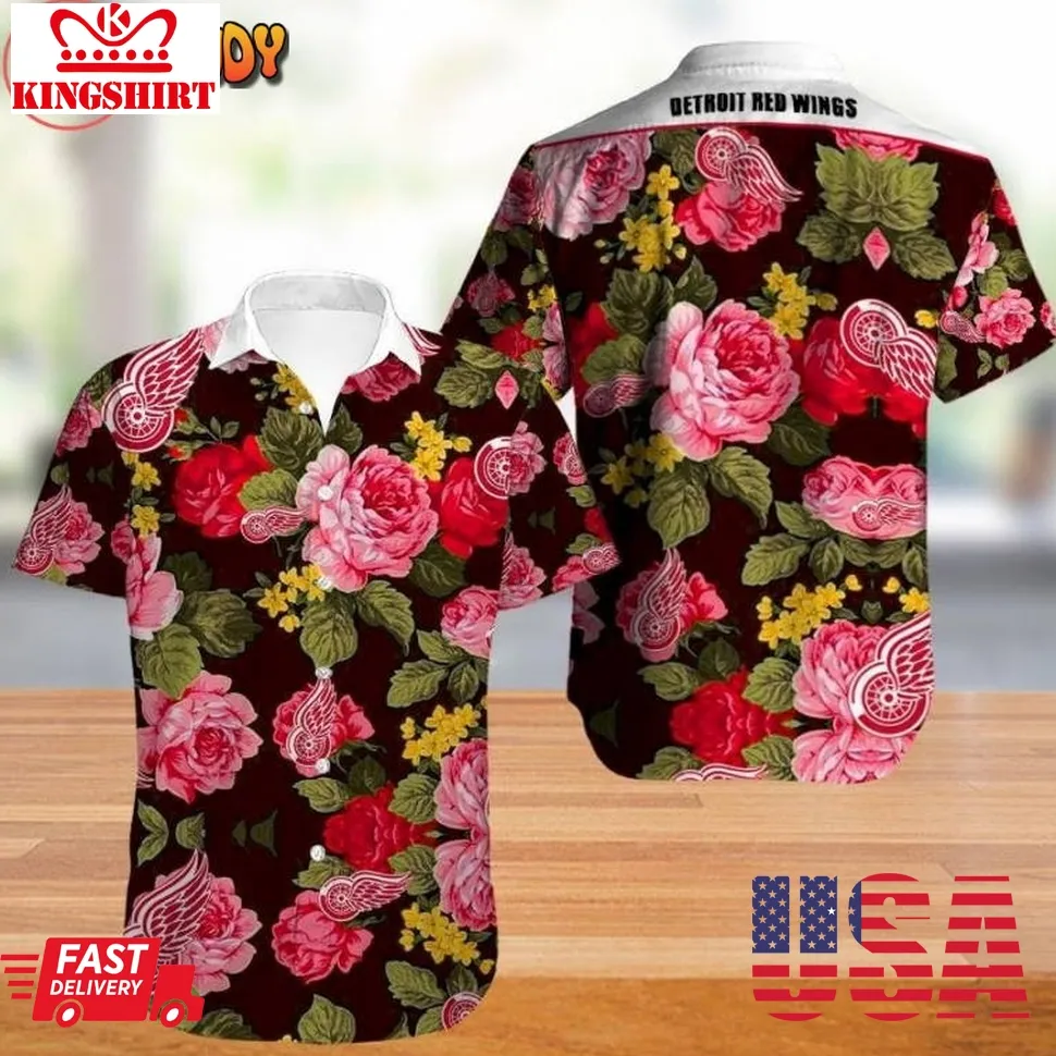 Detroit Red Wings Hawaiian Shirt Size up S to 5XL
