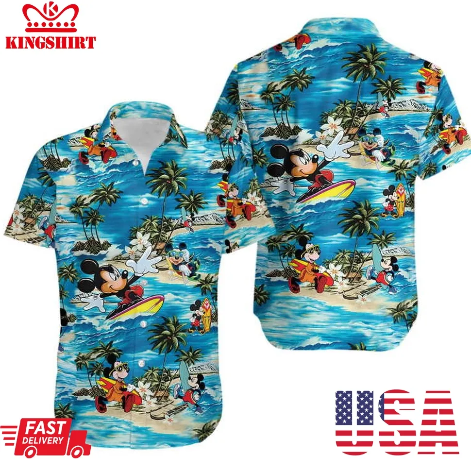 Disney Mickey Mouse Hawaiian Shirt, Mickey Mouse Hawaiian Shirt Plus Size