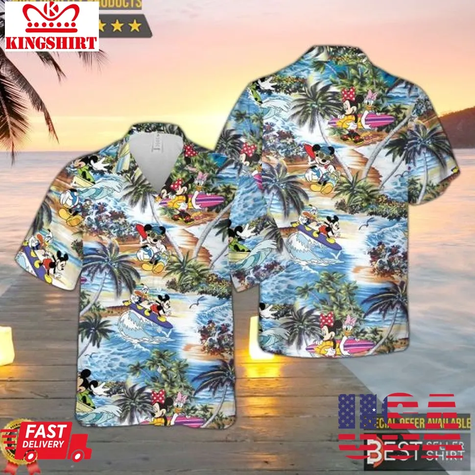 Disney Mickey Mouse Hawaiian Shirt Summer Beach Trip Family Hawaiian Shirt Plus Size