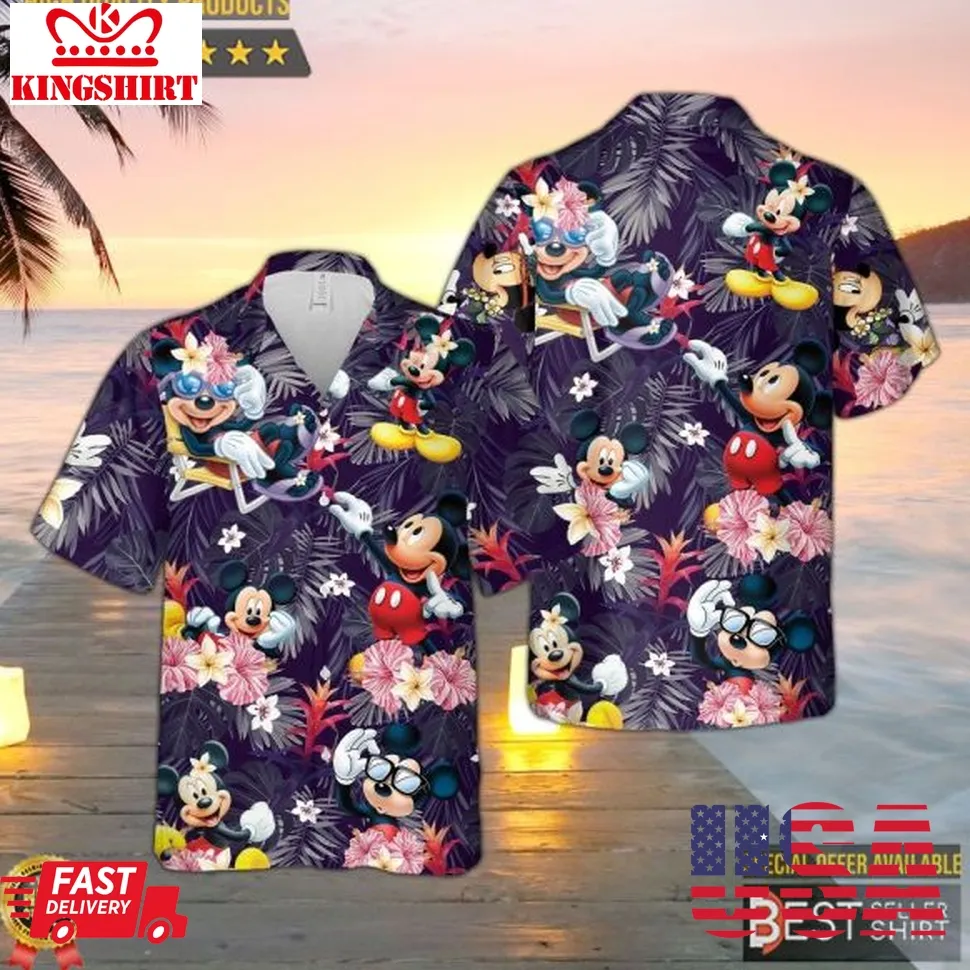 Disney Mickey Mouse Minnie Hawaiian Shirt Mickey And Friends Family Vacation Shirt Plus Size
