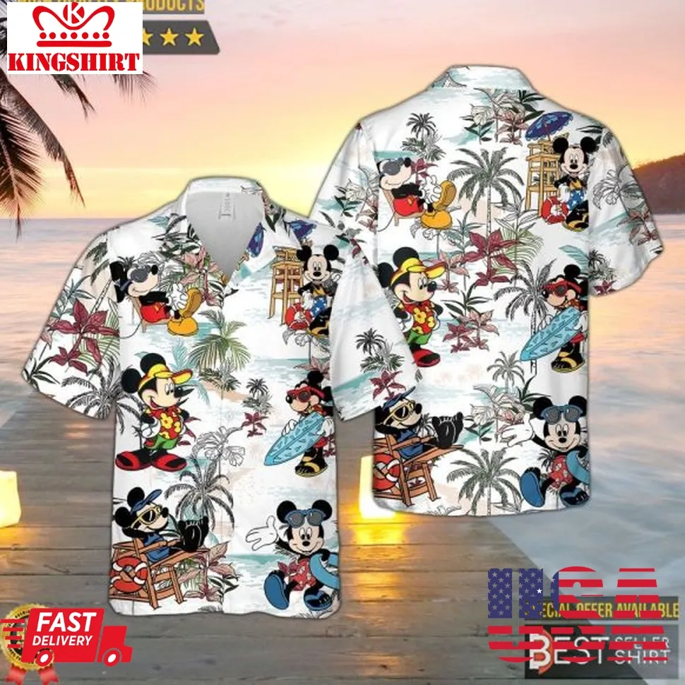 Disney Mickey Mouse Summer Hawaiian Shirt Mickey Summer Hawaiian Shirt Plus Size
