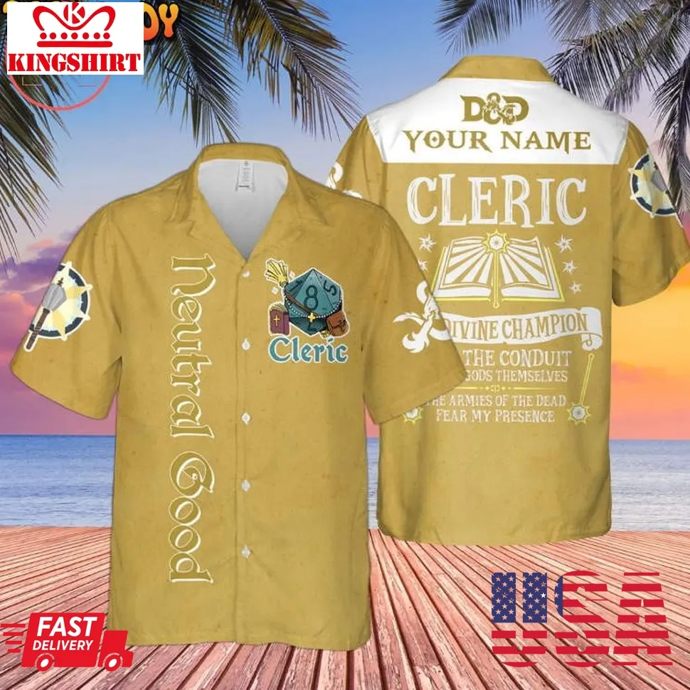 Dnd Neutral Good Cleric Custom Hawaiian Shirt Size up S to 5XL