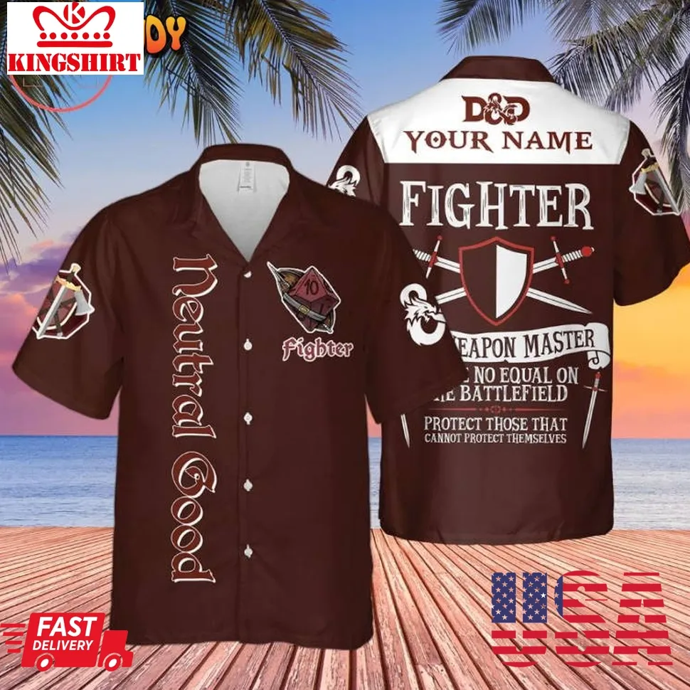 Dnd Neutral Good Fighter Custom Hawaiian Shirt Unisex