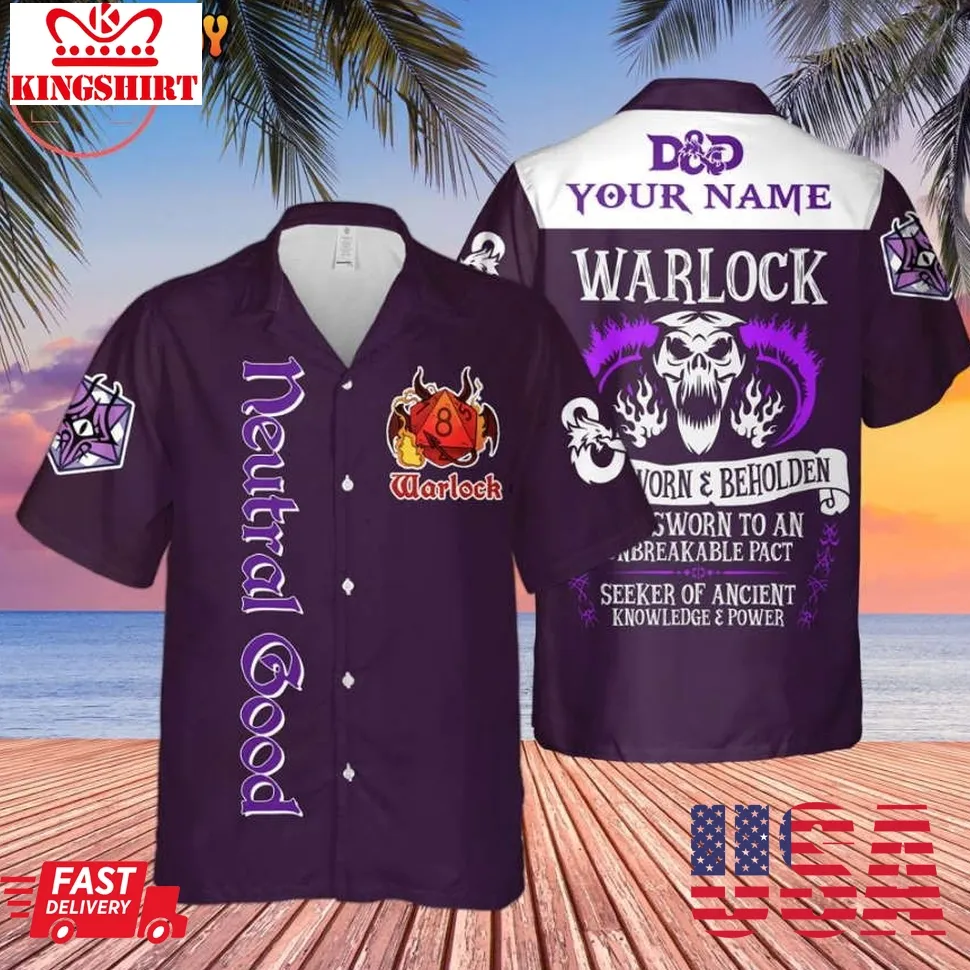 Dnd Neutral Good Warlock Custom Hawaiian Shirt Size up S to 5XL