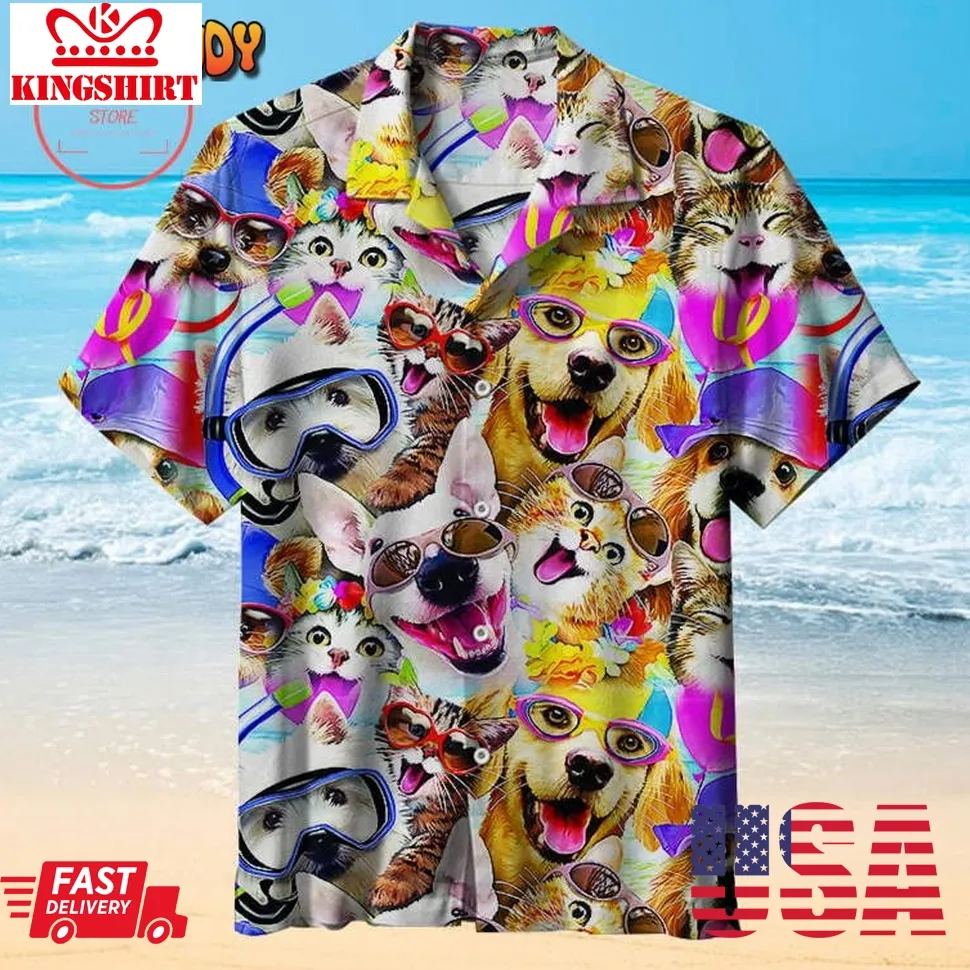 Dog Cat Puppy Hawaiian Shirt Size up S to 5XL