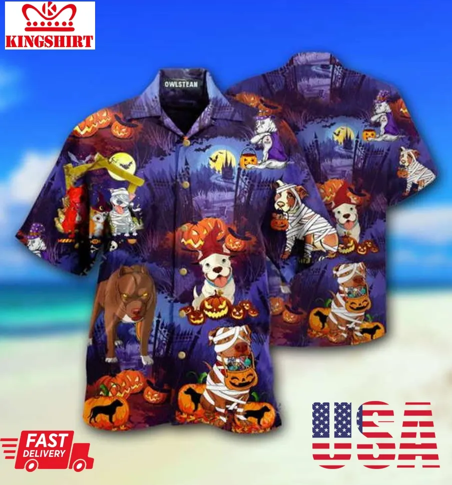 Dogs And Halloween Scary Limited Hawaiian Shirt Unisex