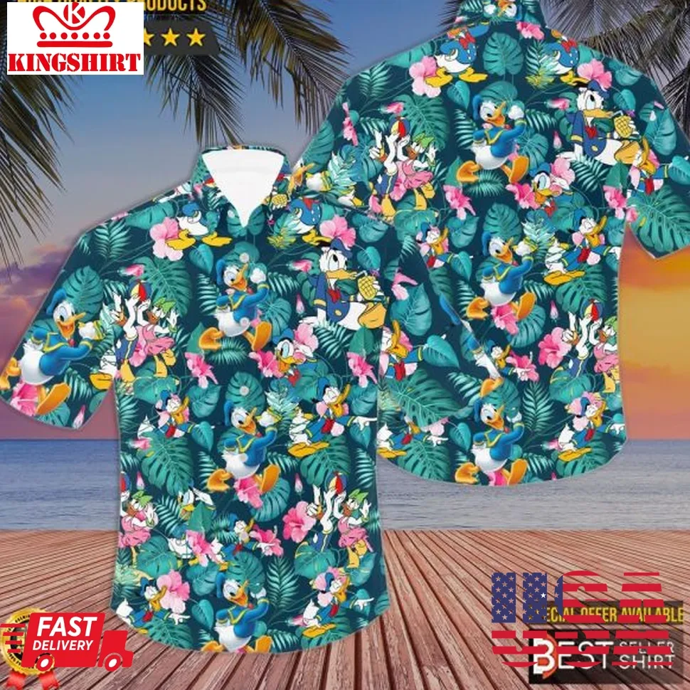 Donald Duck Hawaiian Shirt Disney Summer Hawaiian Shirt Size up S to 5XL