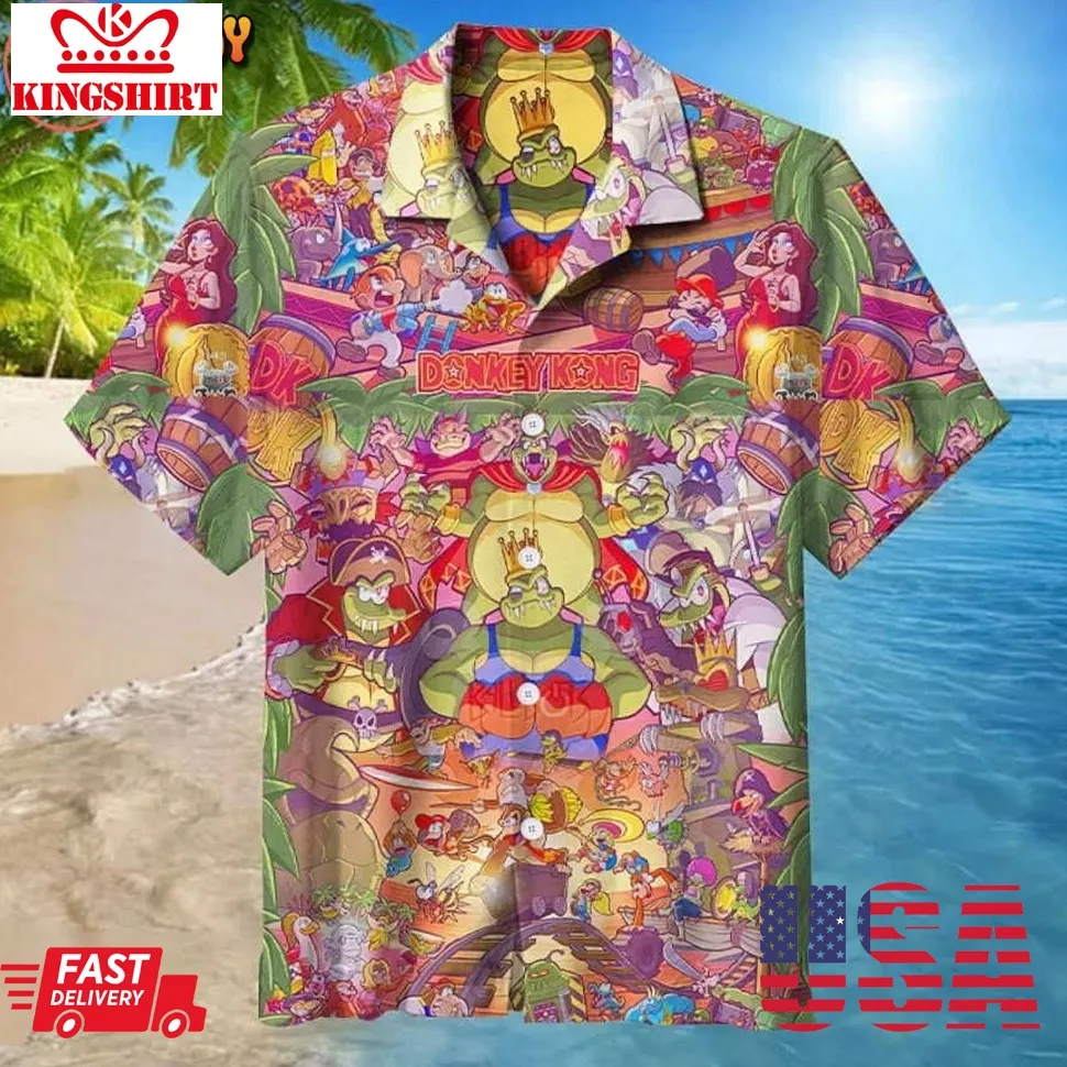 Donkey Kong Hawaiian Shirt Plus Size