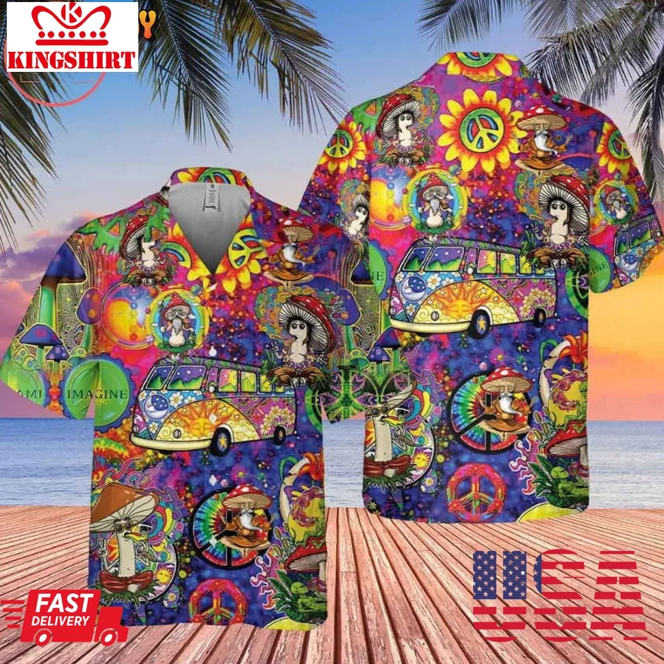 Don't Worry Be Hippie Hawaiian Shirt Plus Size