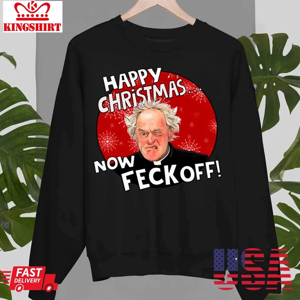 Father Ted Father Jack Happy Fecking Christmas Graphic Unisex T Shirt Size up S to 4XL