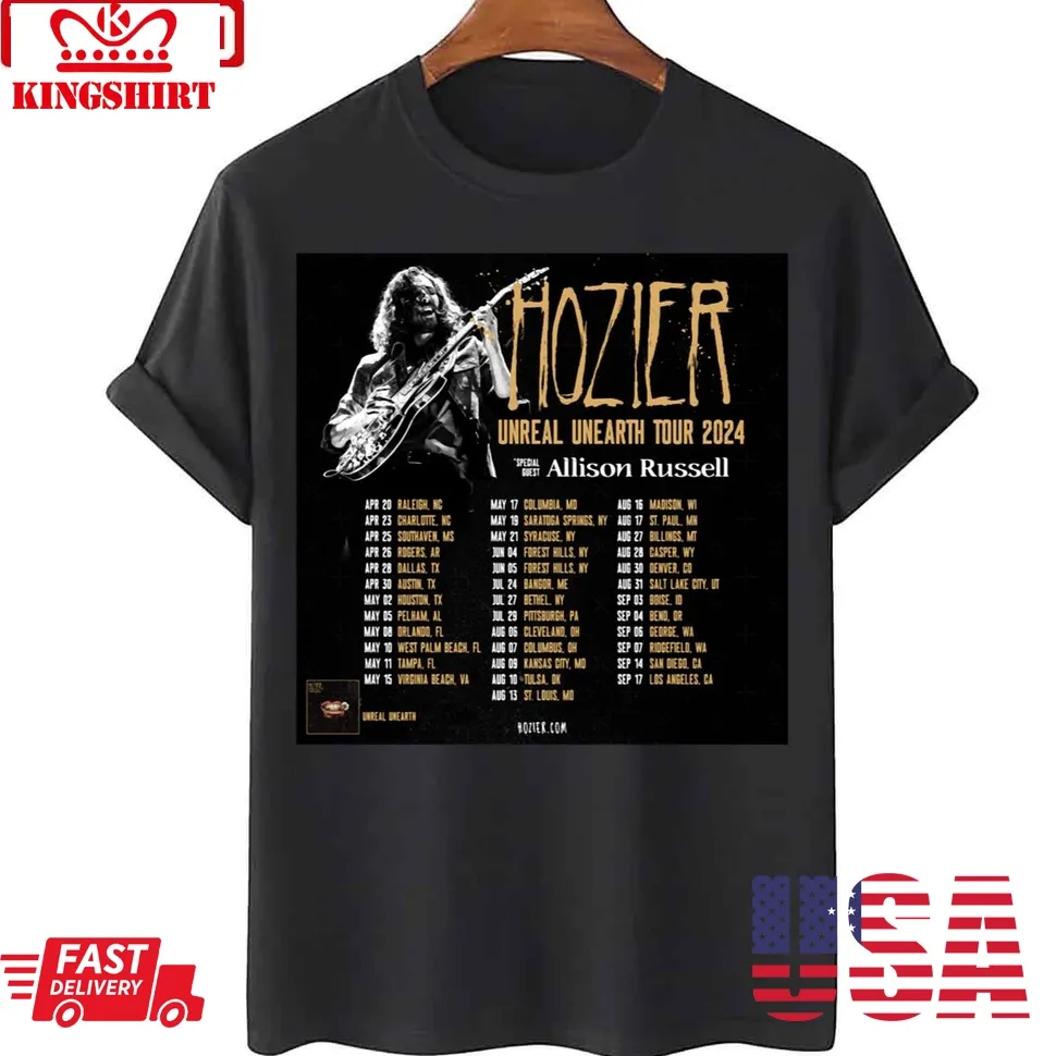Hozier Unreal Unearth Tour 2024 Unisex T Shirt