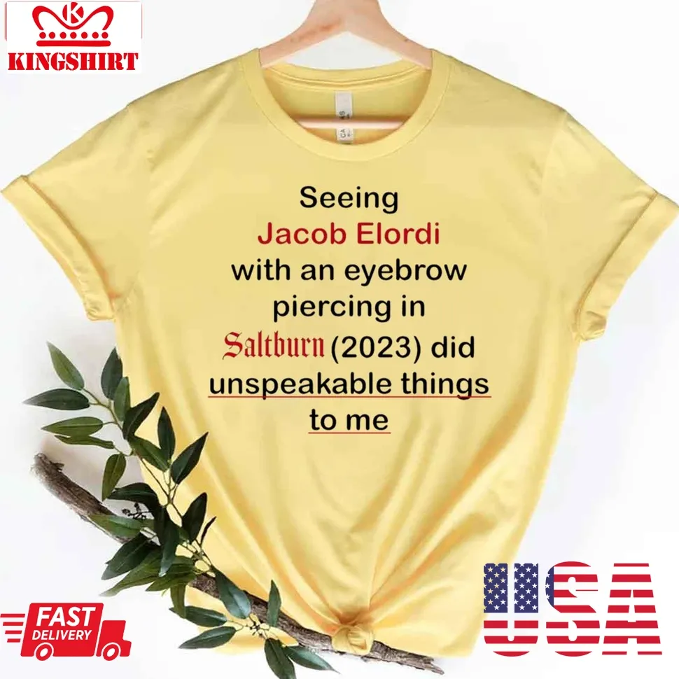 Jacob Elordi Eyebrow Piercing Saltburn Movie Unisex T Shirt