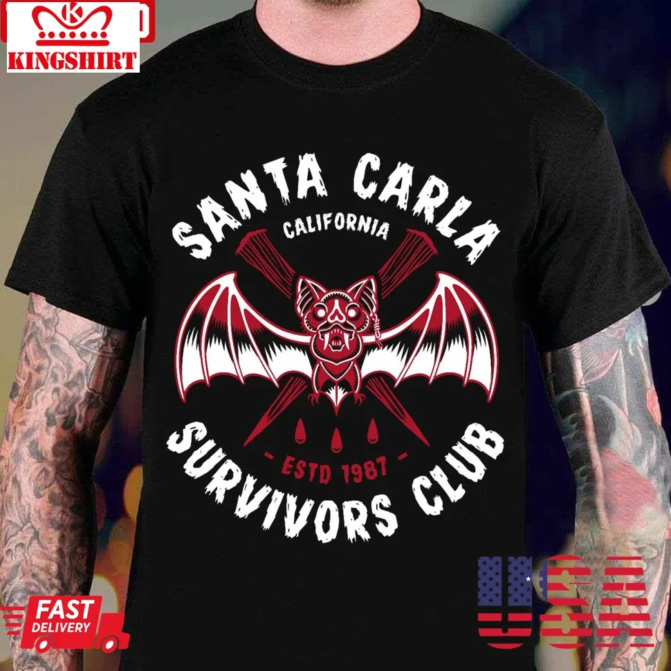 Santa Carla Survivors Club Lost Boys Vampire Club Badge Unisex T Shirt