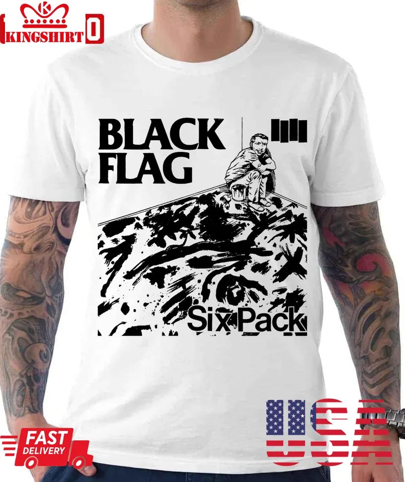 Six Pack Black Logo And Flag Unisex T Shirt