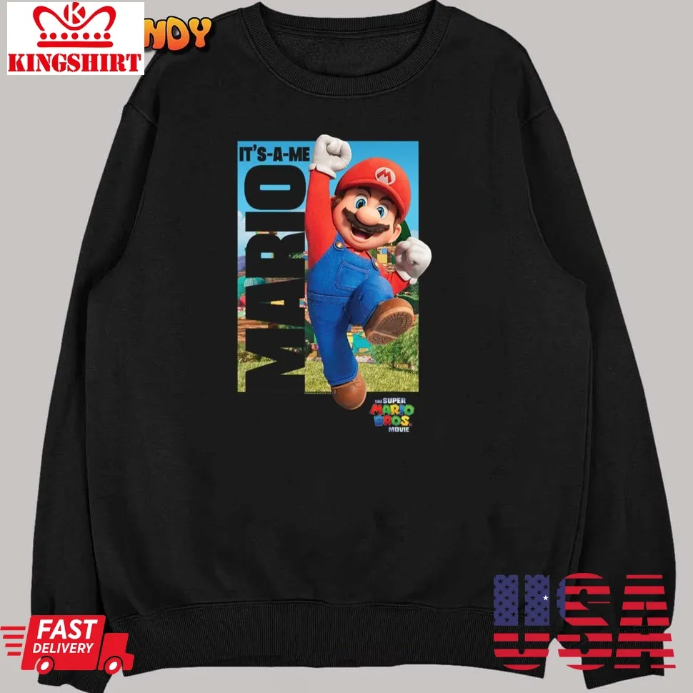 The Super Mario Bros Movie It's A Me Mario Jumping Portrait T Shirt