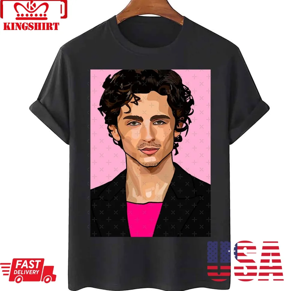 Timothe Chalamet Fanart Pink Unisex T Shirt