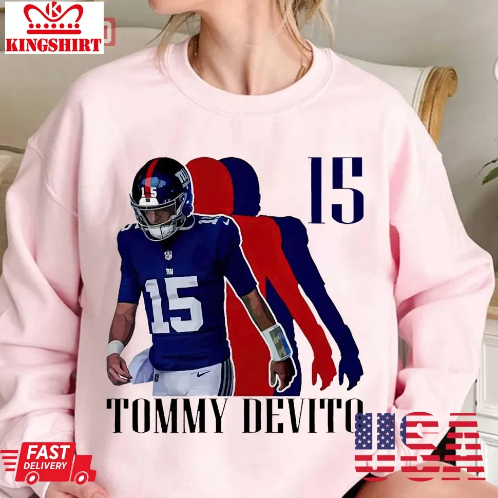 Top Tommy Devito No 15 New York Giants Silhouette Unisex Sweatshirt