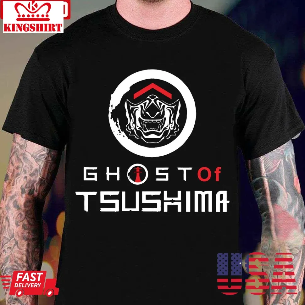 White Logo Ghost Of Tsushima Unisex T Shirt Size up S to 4XL