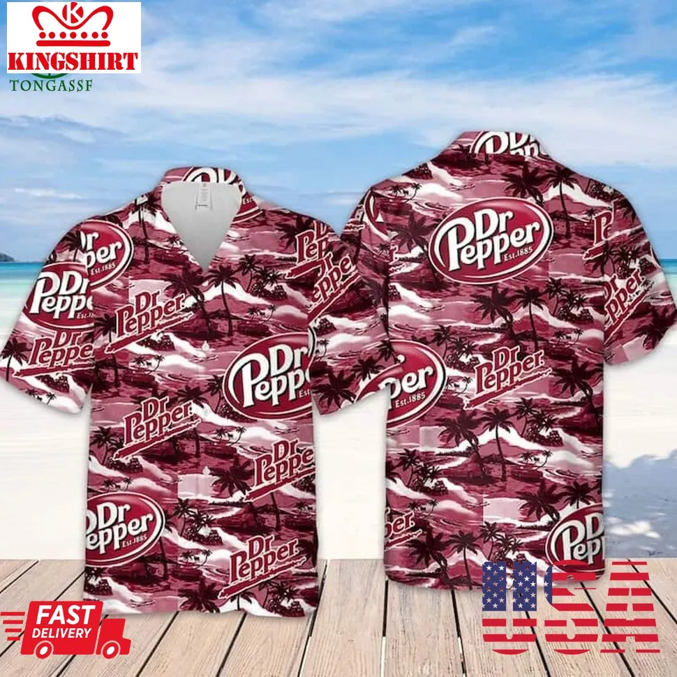 Drpepper Beer Hawaiian Shirt Island Pattern Gift For Beach Holiday Size up S to 4XL