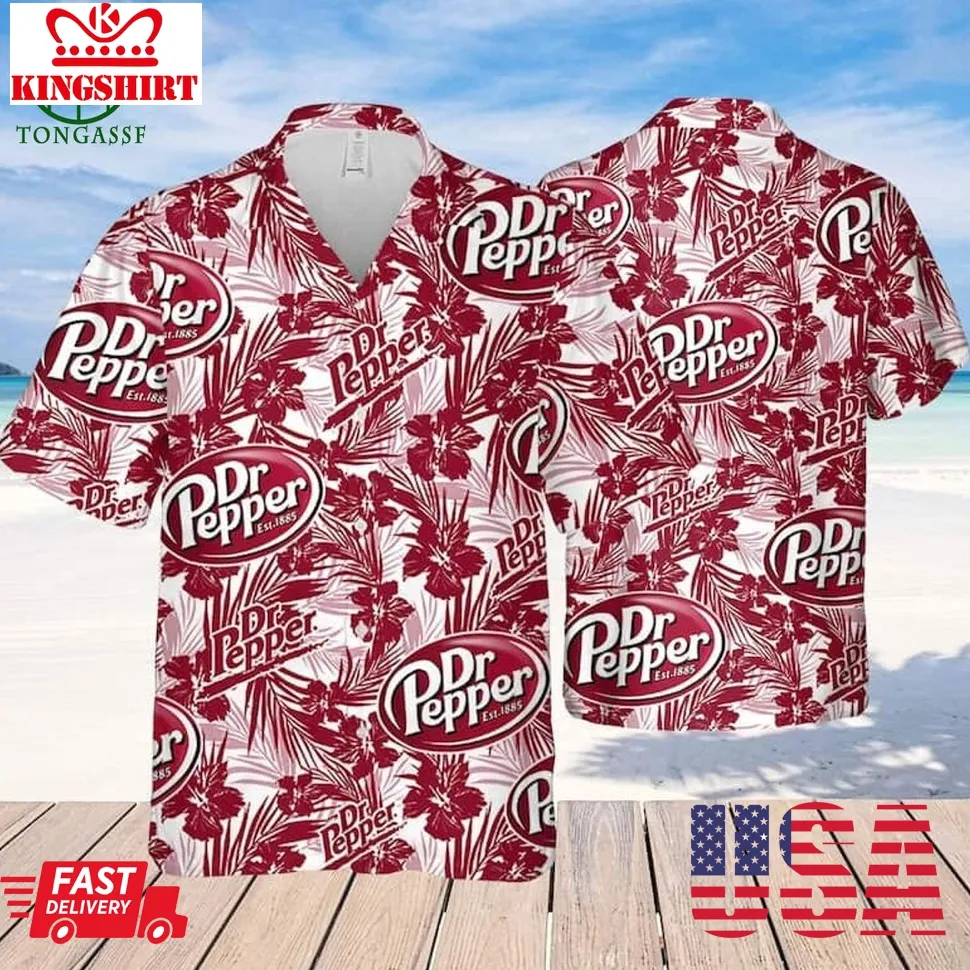 Drpepper Hawaiian Shirt Tropical Flower Pattern Beach Gift For Beer Lovers Unisex