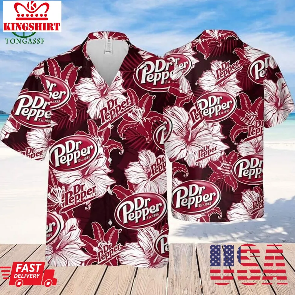 Drpepper Hawaiian Shirt Tropical Flower Pattern Beer Lovers Gift Unisex