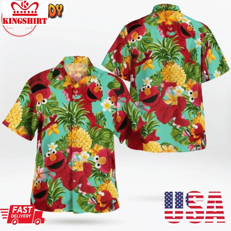 Elmo Tropical Hawaiian Shirt Plus Size