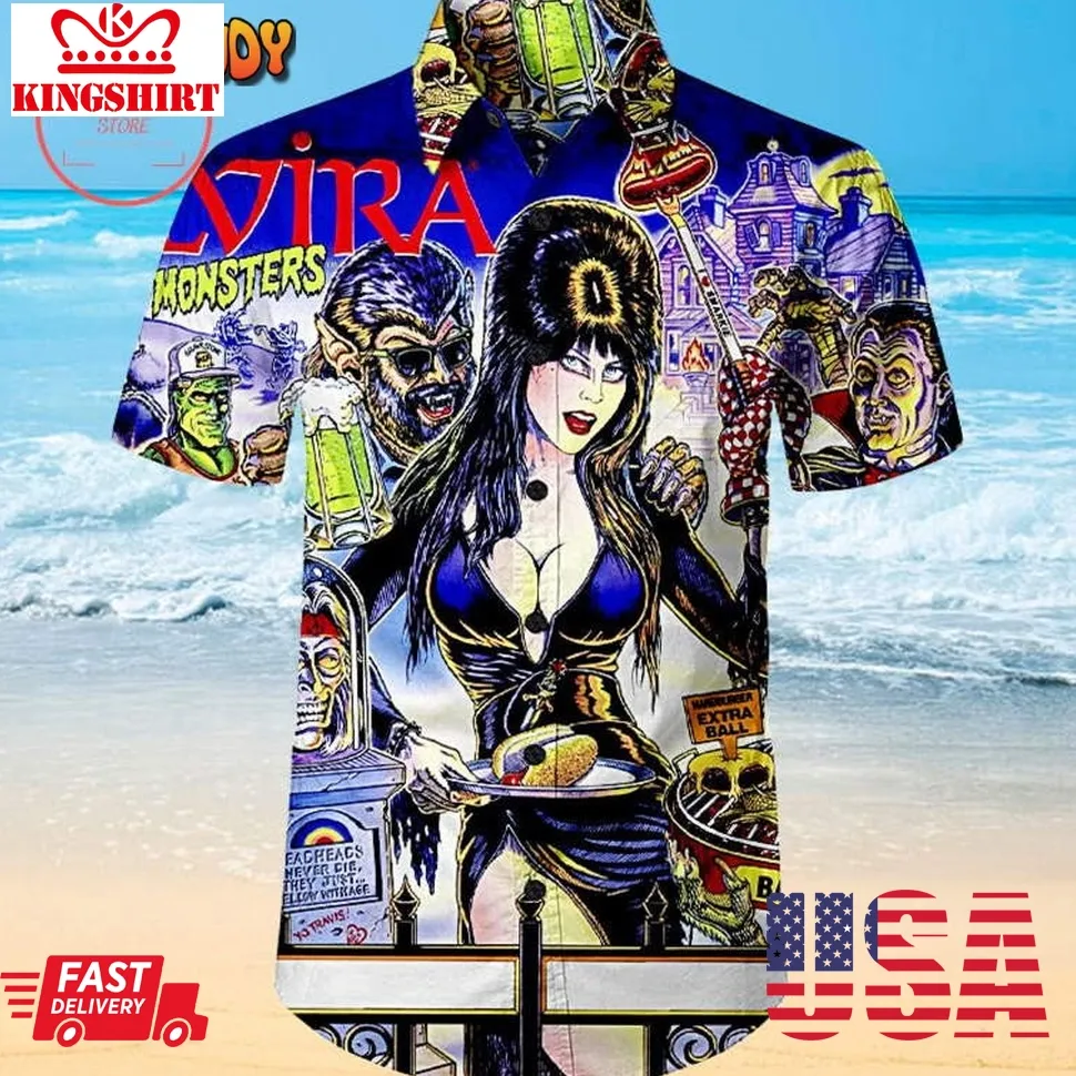 Elvira Pinball Unisex Hawaiian Shirt