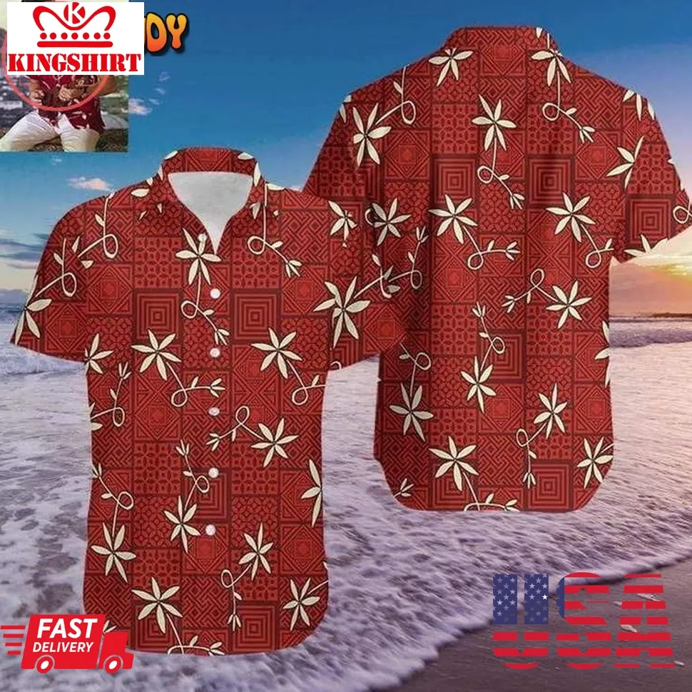 Elvis Presley Vintage Red Hawaiian Shirts Size up S to 4XL